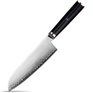 GoldCut Santoku 18cm 3 layer Steel, 10Cr15CoMoV core, Handle G10 [DMS-561C]