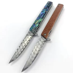 Foldekniv 9cm VG10 Damaskus Green Shell [GT-BS306]